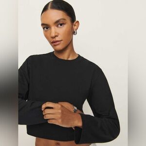 Asher Cropped Oversized Longsleeve Tee size S